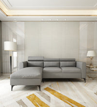 Load image into Gallery viewer, Adorn Homez - Gemini 4 Seater Sectional Sofa In Premium Molfino Fabric with Adjustable Headrest.
