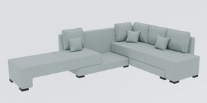 Adorn Homez Imperial L Shape Sofa Cum Bed RHS - Velvet  - With Cushions