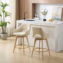 Load image into Gallery viewer, Adorn Homez Nova Solid Wood Swivel Bar Stool With Upholstery
