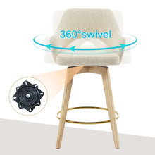 Load image into Gallery viewer, Adorn Homez Nova Solid Wood Swivel Bar Stool With Upholstery

