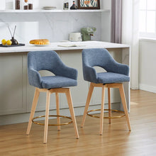 Load image into Gallery viewer, Adorn Homez Nova Solid Wood Swivel Bar Stool With Upholstery
