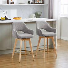 Load image into Gallery viewer, Adorn Homez Nova Solid Wood Swivel Bar Stool With Upholstery

