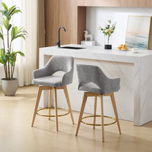 Load image into Gallery viewer, Adorn Homez Nova Solid Wood Swivel Bar Stool With Upholstery
