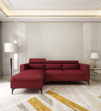 Load image into Gallery viewer, Adorn Homez - Gemini 4 Seater Sectional Sofa In Premium Molfino Fabric with Adjustable Headrest.
