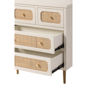 Adorn Homez Tiago Chest Drawer with Rattan/cane mesh .