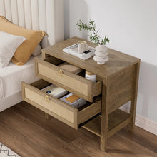Load image into Gallery viewer, Adorn Homez Blaze Bed Side Table in Solid Teak Wood
