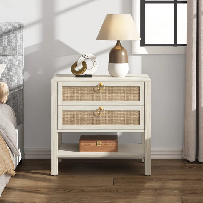 Adorn Homez Blaze Bed Side Table in Solid Teak Wood