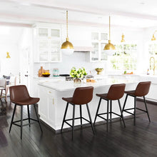 Load image into Gallery viewer, Adorn Homez Erwin Solid Wood Bar Stool In Leatherette
