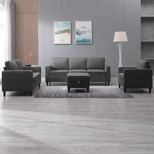 Adorn Homez Mayenne Sofa 3+2+1 with Ottoman in Premium Fabric