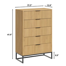 Load image into Gallery viewer, Adorn Home Carlos Chest of Drawer in Natural Beige Finish
