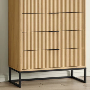 Adorn Home Carlos Chest of Drawer in Natural Beige Finish
