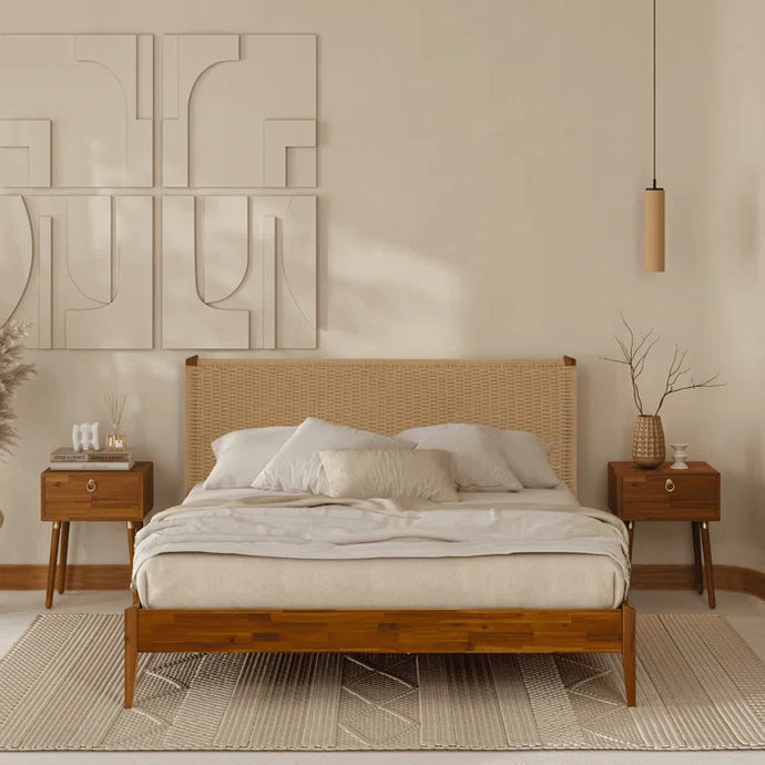 Adorn Homez Lush King Size Wooden Bed Without Storage