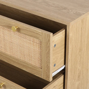 Adorn Homez Adolph Chest of Drawers with Rattan/Cane Mesh