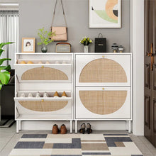 Load image into Gallery viewer, Adorn Homez Delta  Shoe rack with Rattan/cane mesh .
