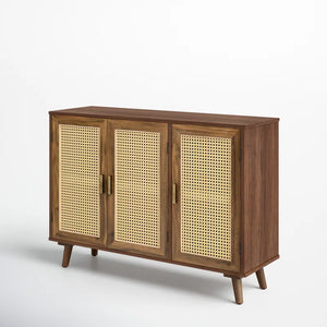 Adorn Homez Hickson 3 Doors Console Cabinet in Solid Teak Wood