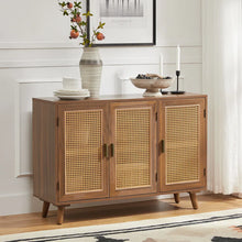 Load image into Gallery viewer, Adorn Homez Hickson 3 Doors Console Cabinet in Solid Teak Wood
