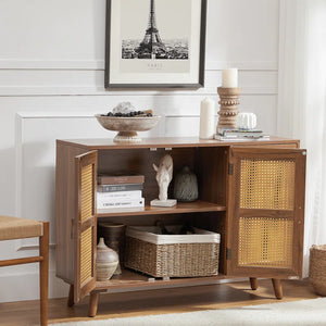 Adorn Homez Hickson 3 Doors Console Cabinet in Solid Teak Wood