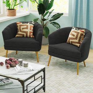 Adorn Homez Emma Accent chair in Velvet  Fabric