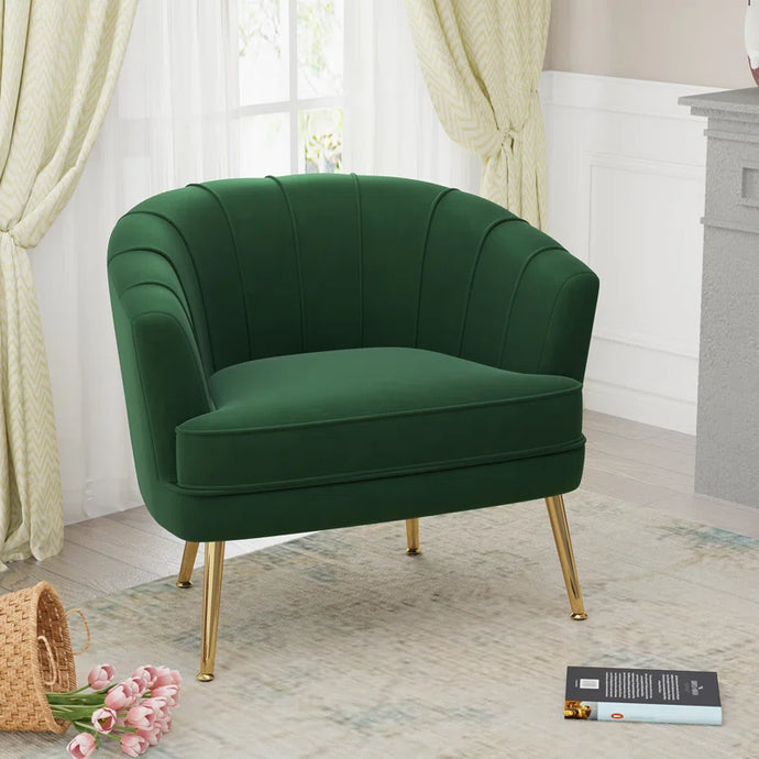 Adorn Homez Emma Accent chair in Velvet  Fabric