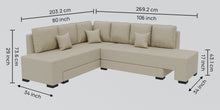 Load image into Gallery viewer, Adorn Homez Imperial L Shape Sofa Cum Bed LHS - Fabric - With Cushions
