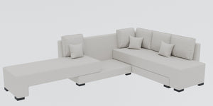 Adorn Homez Imperial L Shape Sofa Cum Bed RHS - Velvet  - With Cushions