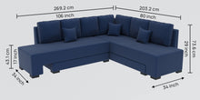 Load image into Gallery viewer, Adorn Homez Imperial L Shape Sofa Cum Bed RHS - Velvet  - With Cushions
