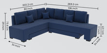 Load image into Gallery viewer, Adorn Homez Imperial L Shape Sofa Cum Bed LHS - Velvet  - With Cushions
