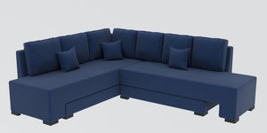 Adorn Homez Imperial L Shape Sofa Cum Bed LHS - Velvet  - With Cushions