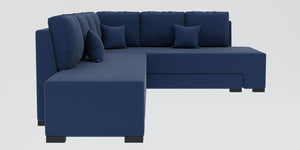 Adorn Homez Imperial L Shape Sofa Cum Bed RHS - Velvet  - With Cushions