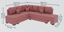 Load image into Gallery viewer, Adorn Homez Imperial L Shape Sofa Cum Bed LHS - Velvet  - With Cushions
