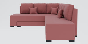 Adorn Homez Imperial L Shape Sofa Cum Bed LHS - Velvet  - With Cushions