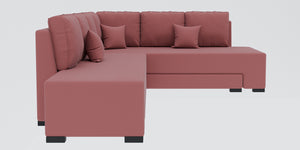 Adorn Homez Imperial L Shape Sofa Cum Bed RHS - Velvet  - With Cushions