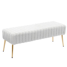 Load image into Gallery viewer, Adorn Homez Sello 2 Seater Ottoman with in Artificial Fur
