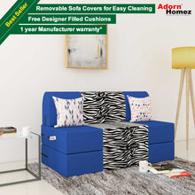 Load image into Gallery viewer, Adorn Homez Zeal 2 Seater Sofa Bed - 4ft X 6ft With Free Designer Filled Cushions

