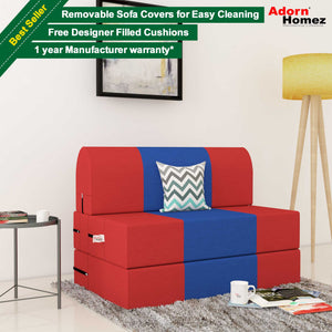 Adorn Homez Zeal 1 Seater Sofa Bed - 3ft X 6ft With Free Designer Filled Cushions