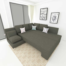 Load image into Gallery viewer, Adorn Homez Imperial L Shape Sofa Cum Bed RHS - Fabric - With Cushions
