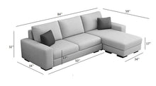 Load image into Gallery viewer, Adorn Homez Allan L shape Sofa (5 Seater) with 2 Puffy/Ottoman in Fabric
