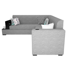 Load image into Gallery viewer, Adorn Homez Prime L Shape Sofa Sectional (5 Seater) in Fabric with Wooden Side Table
