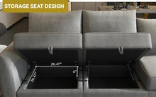 Load image into Gallery viewer, Adorn Homez Franco Modular L shape Sofa Sectional (5 Seater) (With Storage) in Fabric
