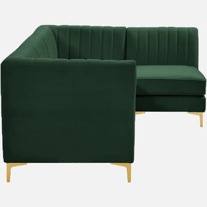 Adorn Homez Juno Modular L shape Sofa Sectional (5 Seater) in Velvet Fabric