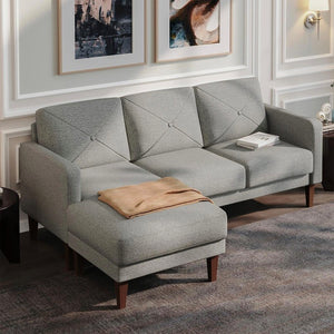 Adorn Homez Mason L shape Sofa in Premium Linen Fabric