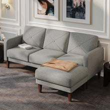 Load image into Gallery viewer, Adorn Homez Mason L shape Sofa in Premium Linen Fabric
