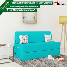 Load image into Gallery viewer, Adorn Homez Zeal 2 Seater Sofa Bed - 4ft X 6ft With Free Designer Filled Cushions
