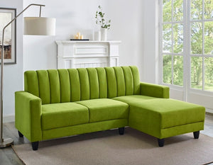 Adorn Homez Jacob L Shape Sofa (4 Seater) in Premium Velvet Fabric
