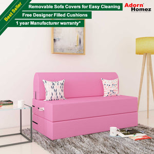 Adorn Homez Zeal 2 Seater Sofa Bed - 4ft X 6ft With Free Designer Filled Cushions