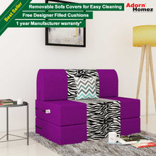 Load image into Gallery viewer, Adorn Homez Zeal 1 Seater Sofa Bed - 2.5ft X 6ft With Free Designer Filled Cushions
