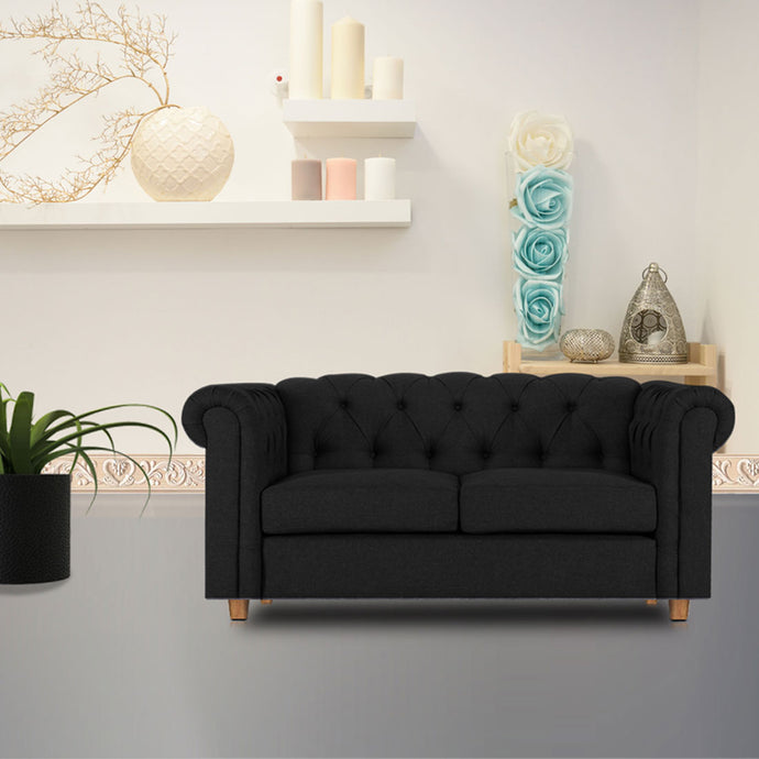 Adorn Homez Strathford  Chesterfield Premium Sofa 2 Seater in Fabric