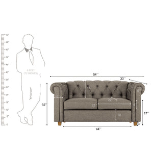 Adorn Homez Strathford  Chesterfield Premium Sofa 2 Seater in Fabric