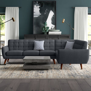 Adorn Homez Levi L Shape Sofa 6 Seater in Premium Fabric