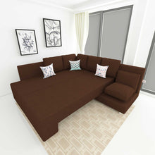 Load image into Gallery viewer, Adorn Homez Imperial L Shape Sofa Cum Bed LHS - Fabric - With Cushions
